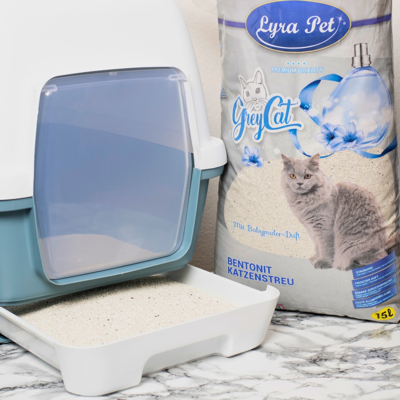 Lyra Pet GreyCat Katzenstreu Bentonit mit Aktivkohle