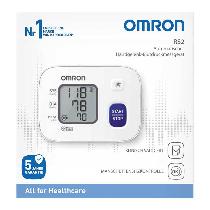 Omron RS2 Handgelenk Blutdruckmessgerät Hem-6161-D, 1 St