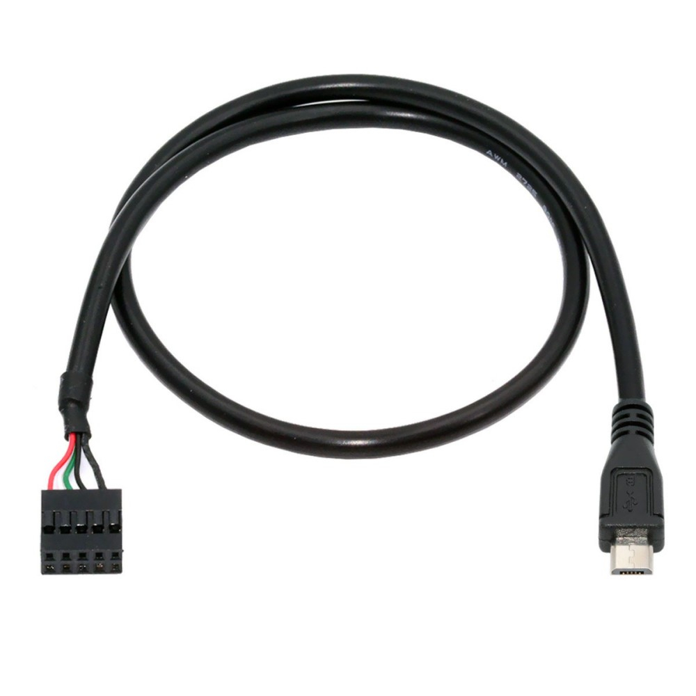 10-pol. auf Micro USB Adapter Stromkabel Anschluss für Tastatur / Maus an Motherboard / Mainboard - Schwarz