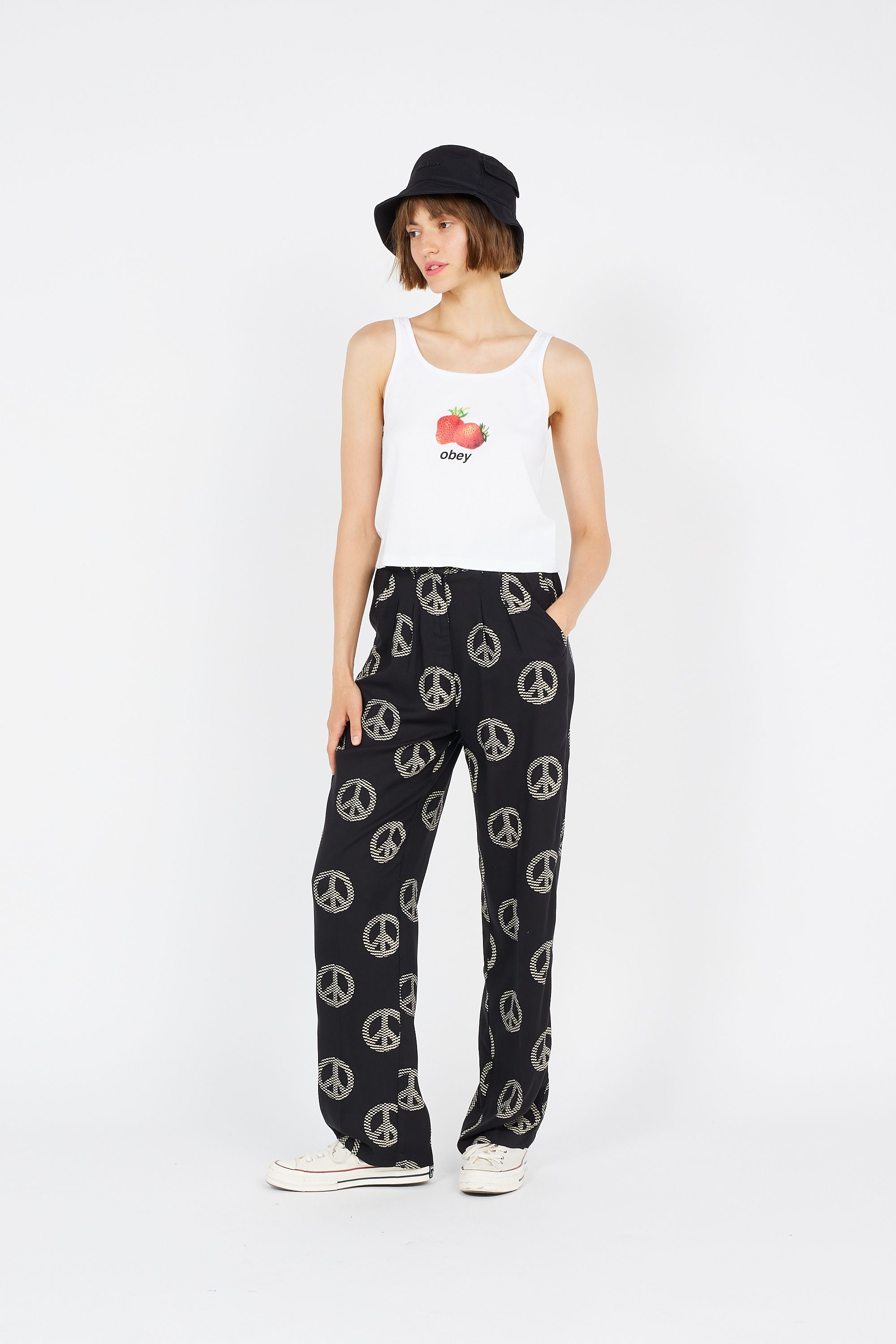 OBEY Top STRAWBERRY Blanc