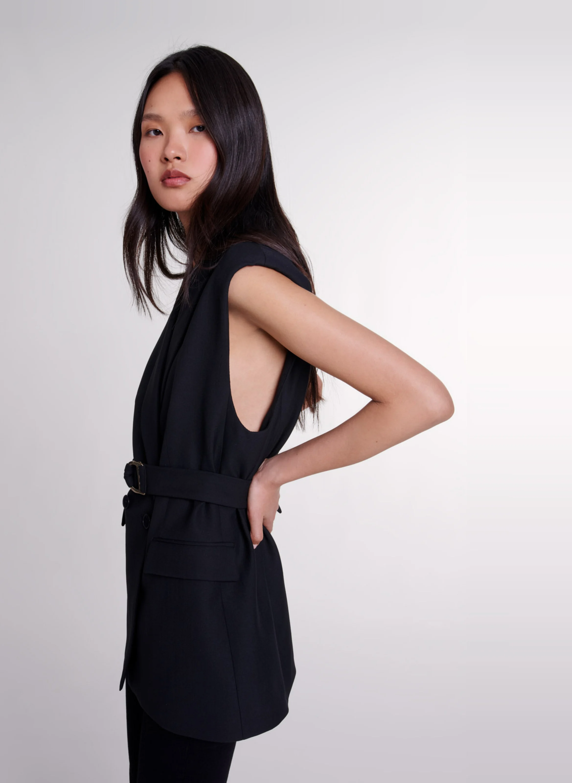 Veste de tailleur droite| Noir