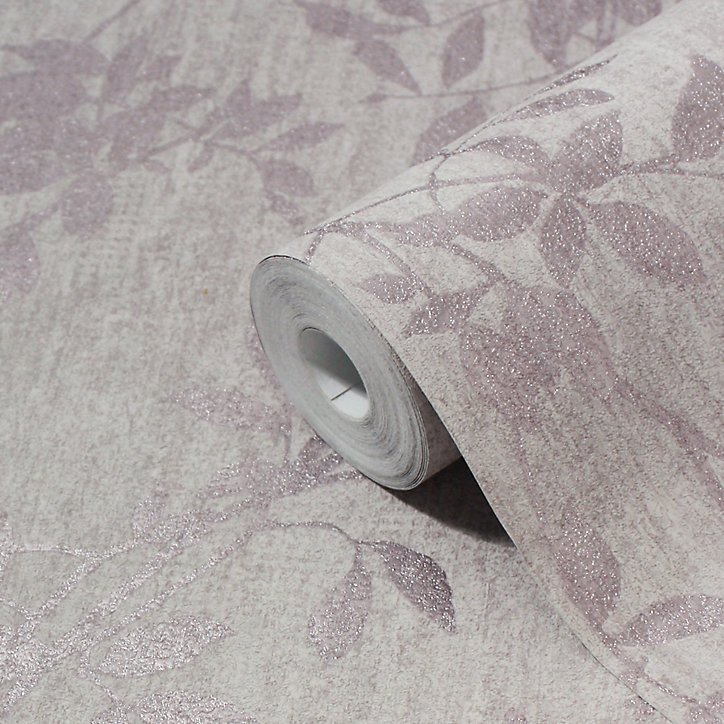 Papier peint vinyle sur intissé GoodHome Hirta lilas