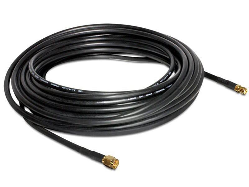 Delock Antennenkabel SMA zu SMA, 10 m Kabel mit geringer Signaldämpfung