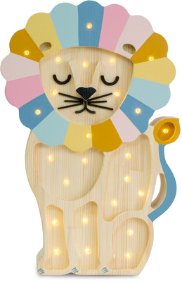 Little Lights Lampe Løve, Retro Rainbow