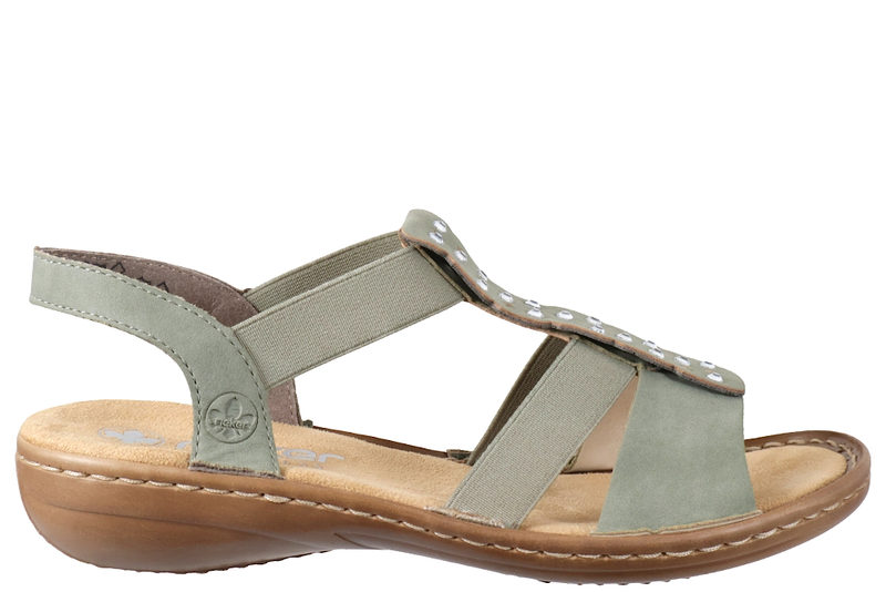 RIEKER SANDAL I GRØNT PU