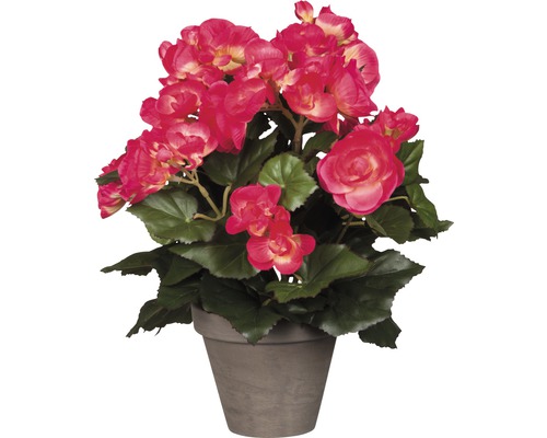 Kunstbloem begonia Ø 25 H 30 cm roze