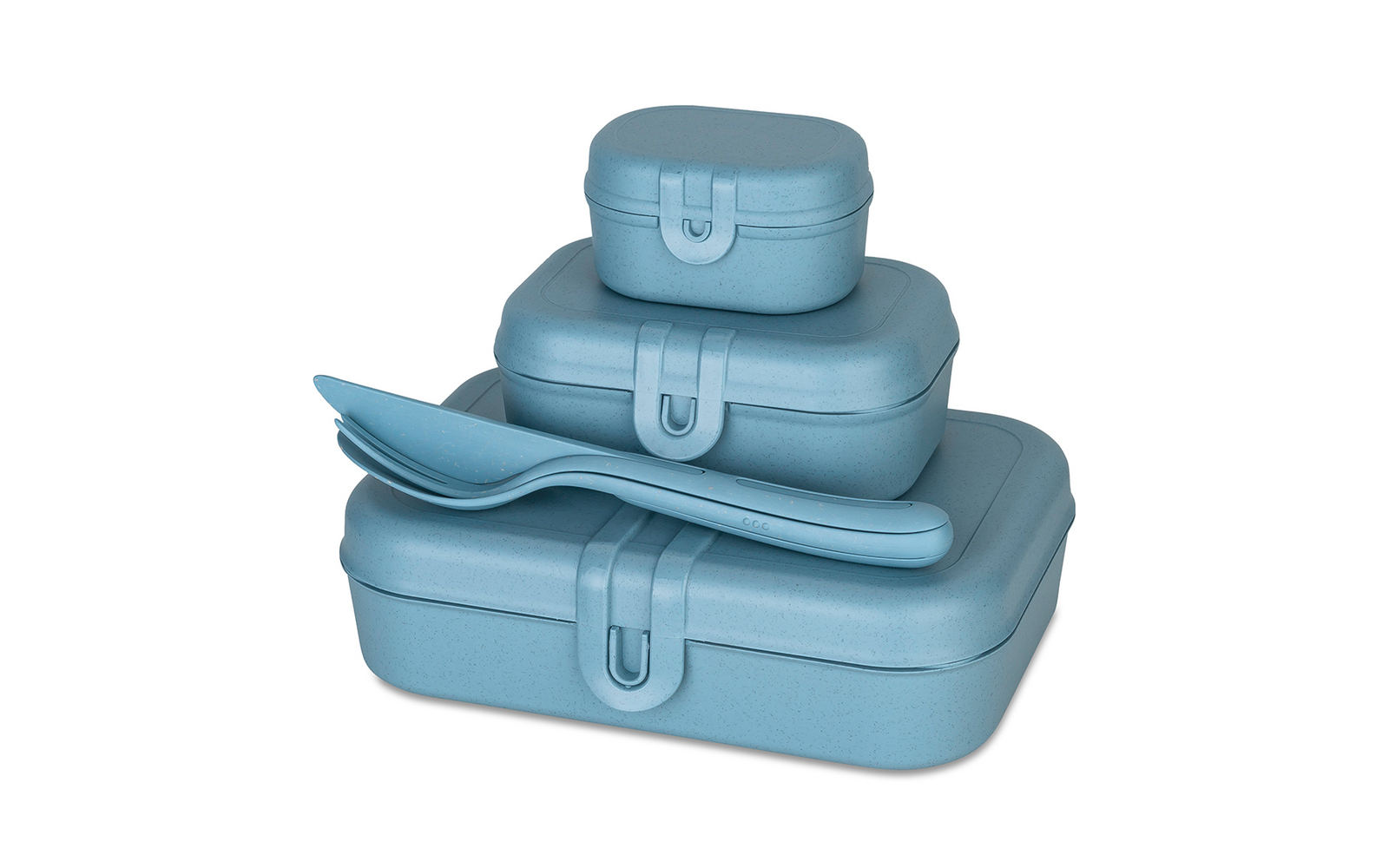 Koziol Pascal Ready Lunchbox-Set inklusive Besteck-Set 4-teilig nature flower blue