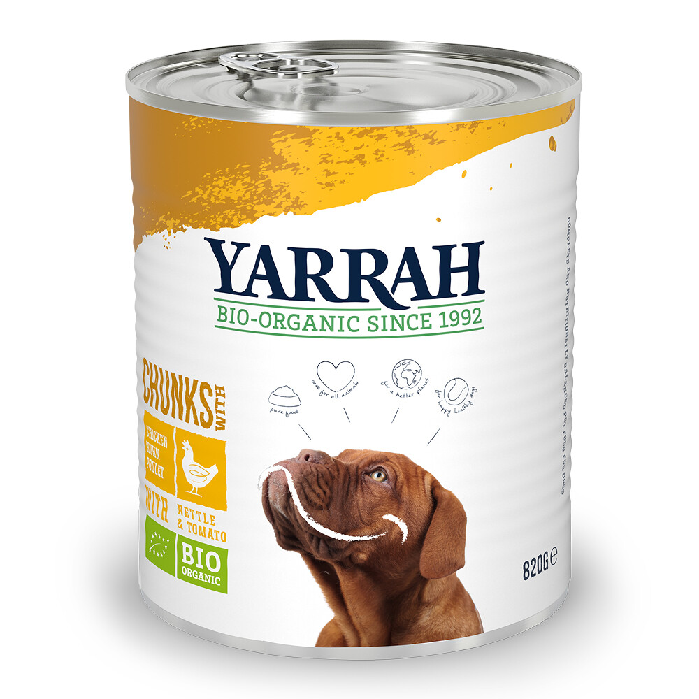 6x Yarrah Bio Hondenvoer Chunks Kip820 gr