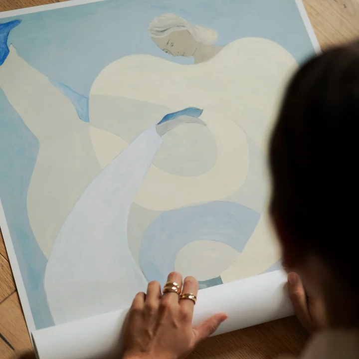The Poster Club - Hold You - Blue von Sofia Lind, 50 x 70 cm