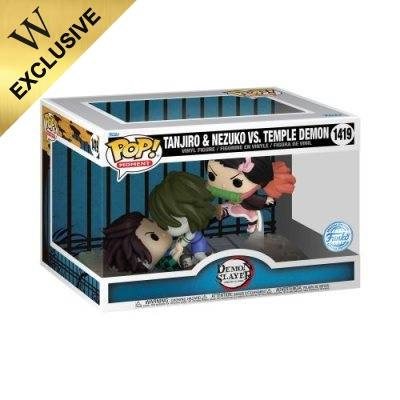 Pop Moments Demon Slayer Tanjiro And Nezuko Vs. Temple Demon Waterstones Exclusive