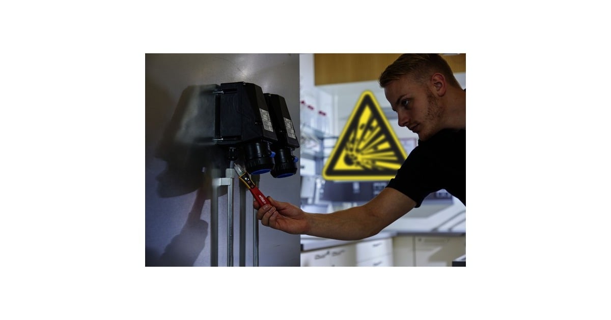 WihaSpanningszoeker Volt Detector EX-beschermd detectieapparaten  (Rood/geel, Contactloos, eenpolig, 12 - 1.000 V AC)