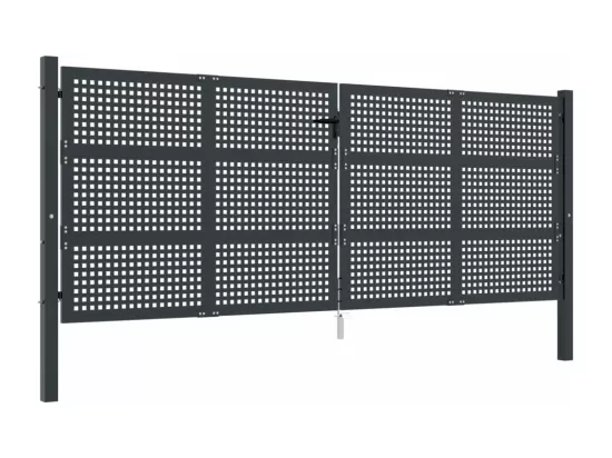 Portail de jardin anthracite 400x150 cm acier