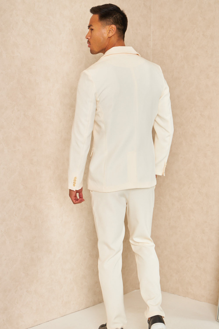 Costume 2 pièces blazer + pantalon blanc cassé