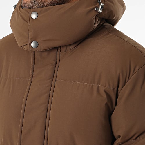 Doudoune Capuche Longue Marron