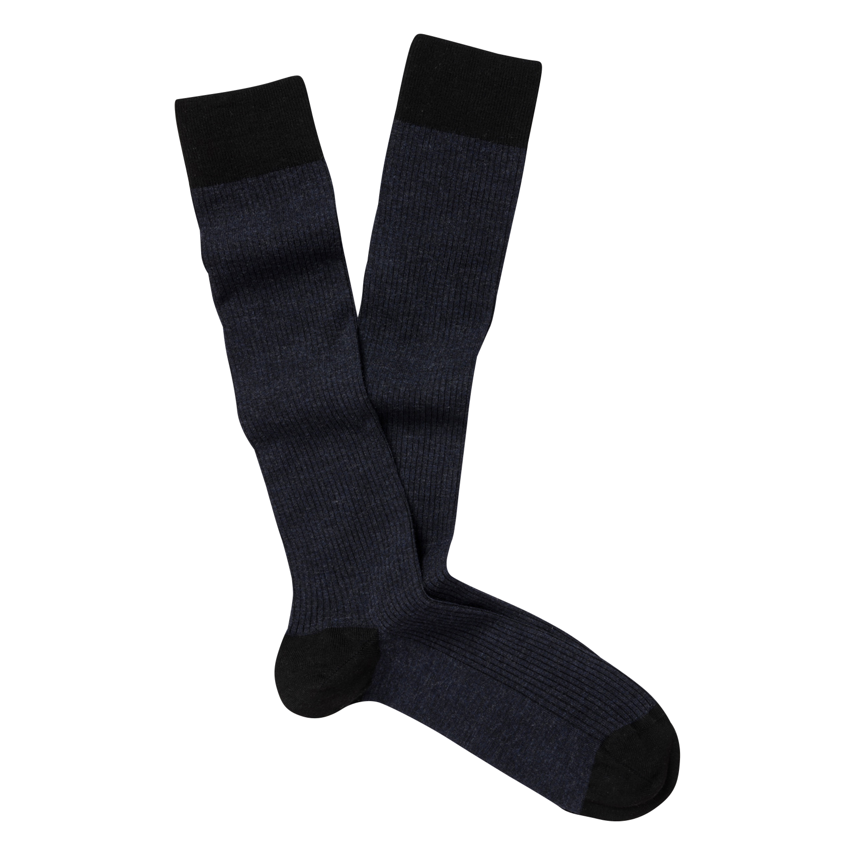 LINDA - Chaussettes hautes côtelées | Bleu