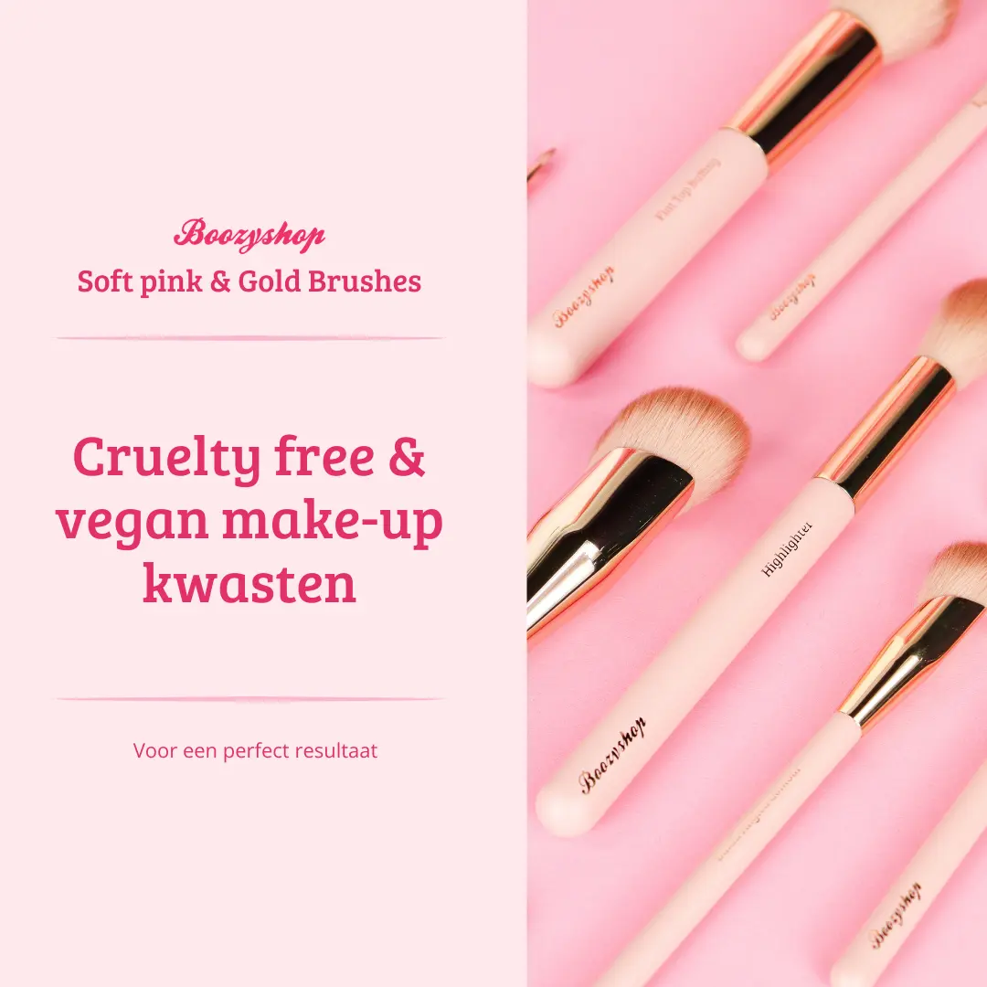 Soft Pink & Gold Square Angled Brow Brush