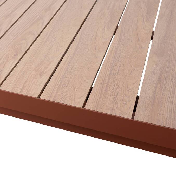 Table de jardin extensible rectangulaire EVASION Effet bois Honey / Acajou