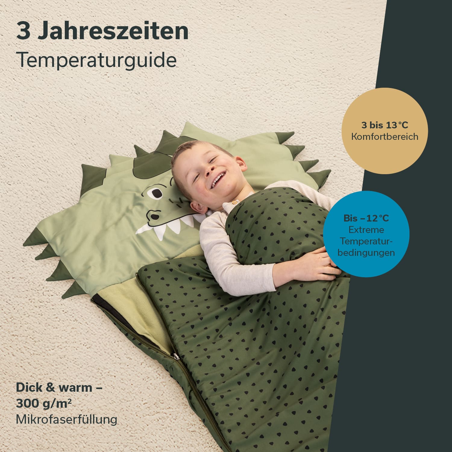 Skandika Soti rechthoekige kinder slaapzak - Dino