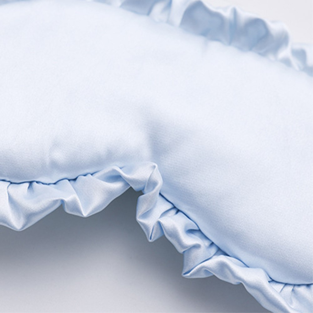 Elastische Augenmaske Augenbinde Licht Blockierende Schlafmaske mit Seidenrüschen - Lila