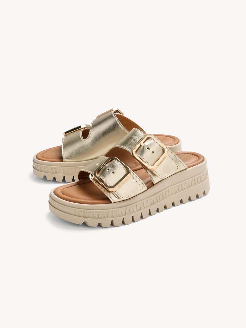 Leren Slipper - goud