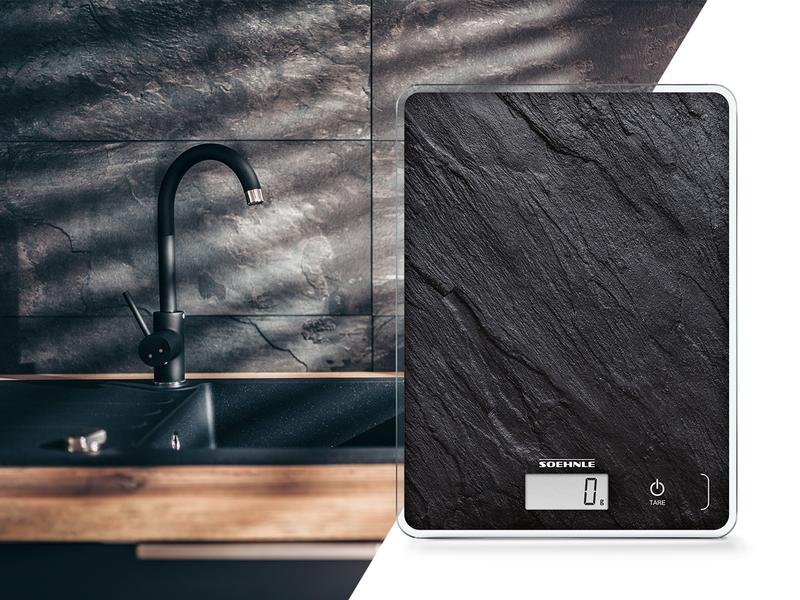 Soehnle Küchenwaage Page Compact 300 Schwarz Digitale Waage für die Küche