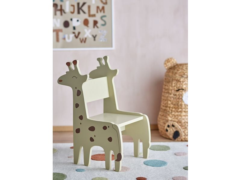 Bloomingville Kinderstuhl Ibber Giraffe Grau Sitzgelegenheit für Kinder
