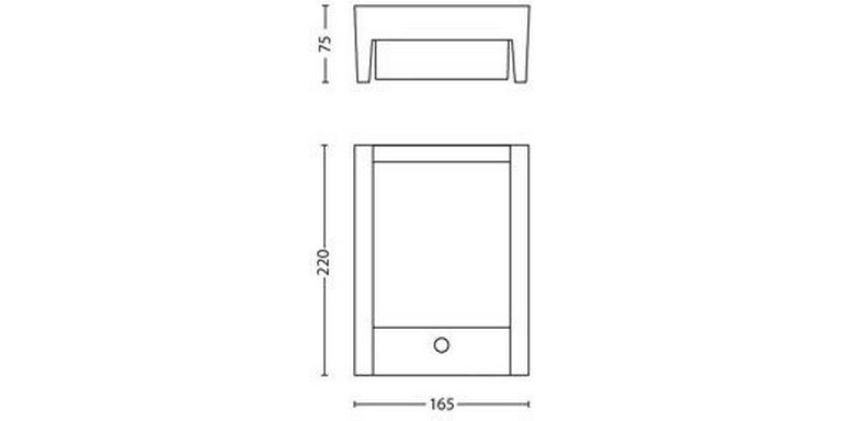 Philips Wandleuchte Arbour UE Bewegungsmelder 2700K Anthraz LED-Aussenleuchte
