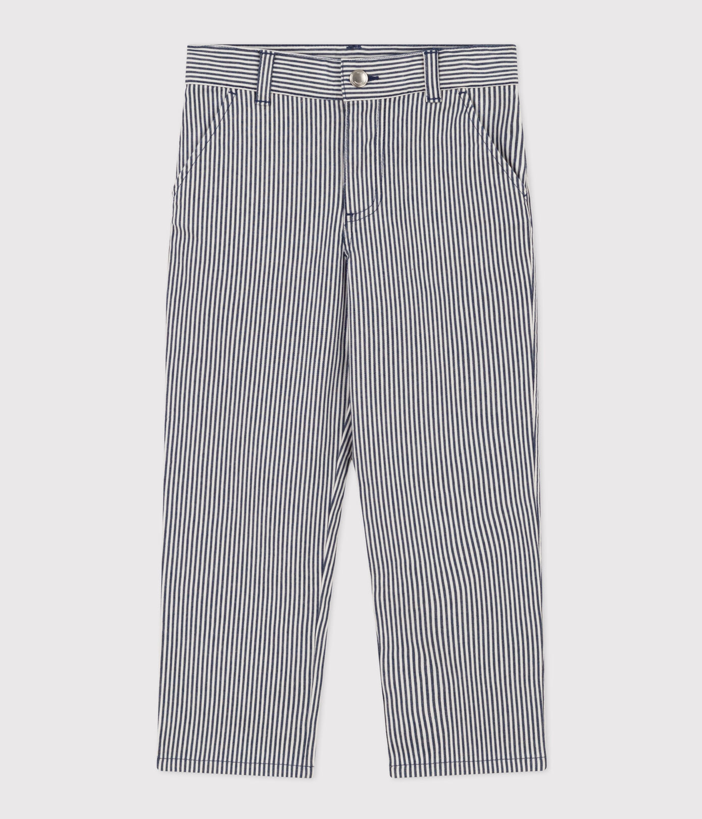 Pantalon en toile de coton rayé enfant garçon