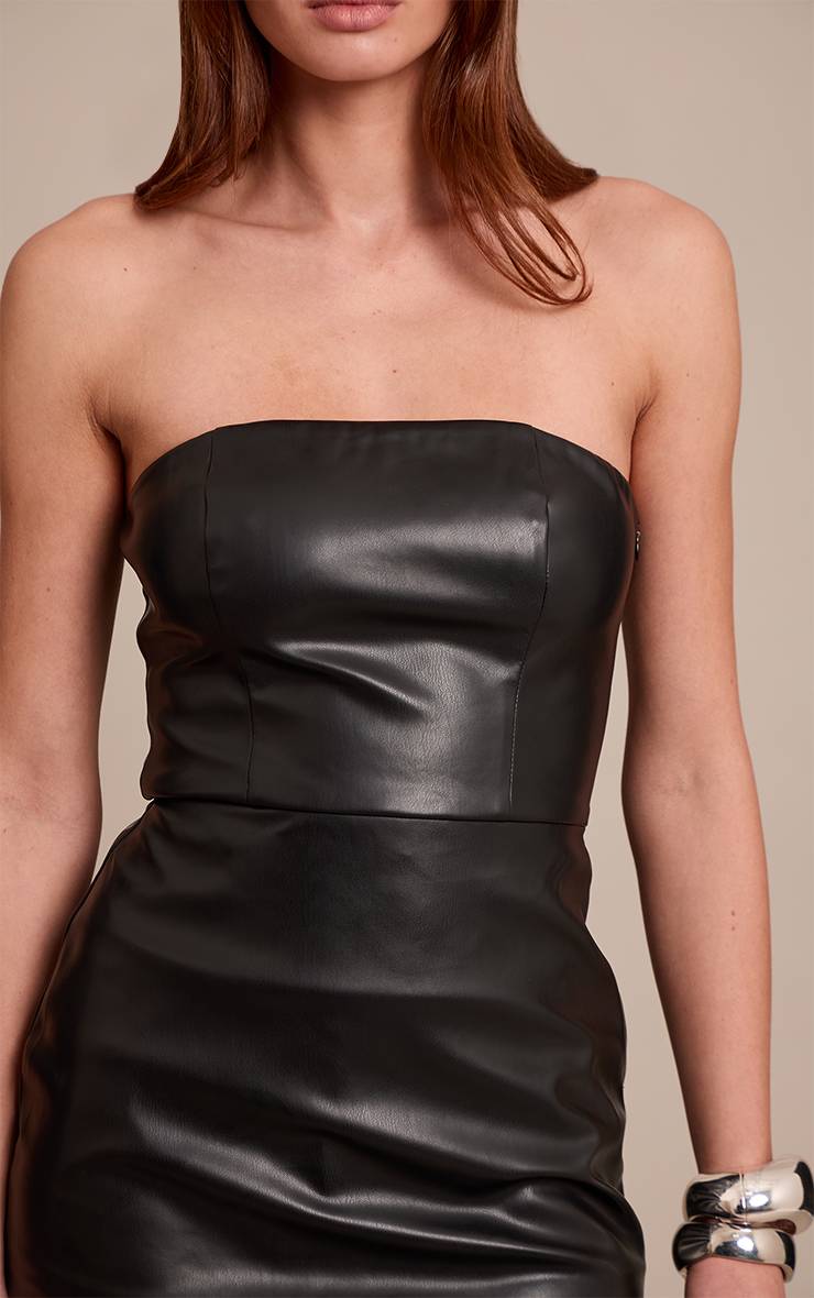 Noir Ensemble Haut Corset À Rabat En Synthétiquecuir