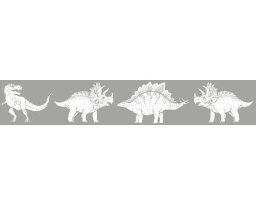 Border 45804 Kindermuren Dino's grijs 5 mx 17,5 cm