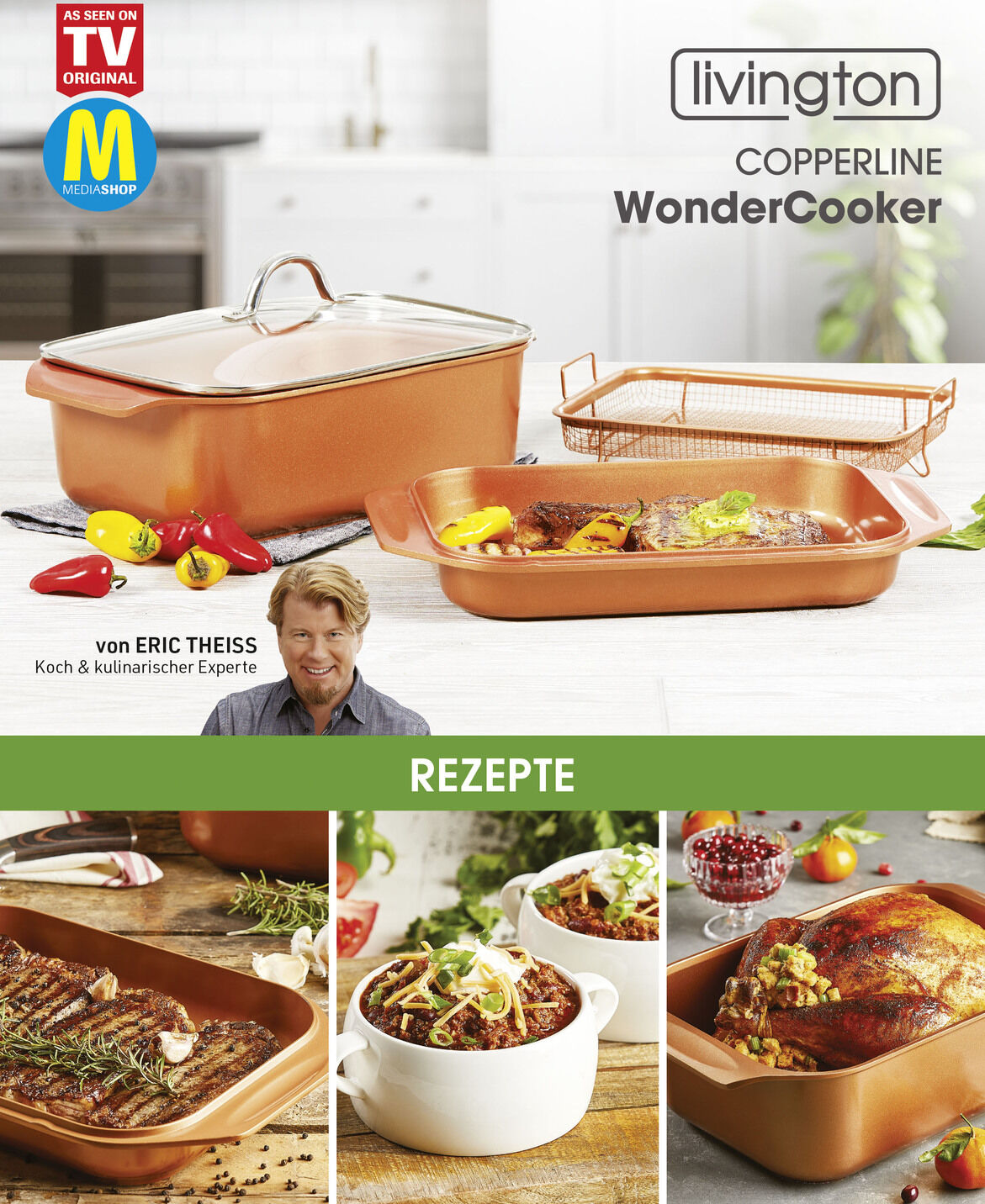 Livington Copperline WonderCooker inkl. Glasdeckel