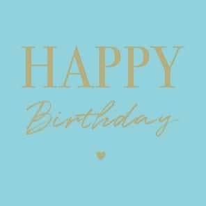 Braun & Company Servietten Happy Birthday sky 25x25cm