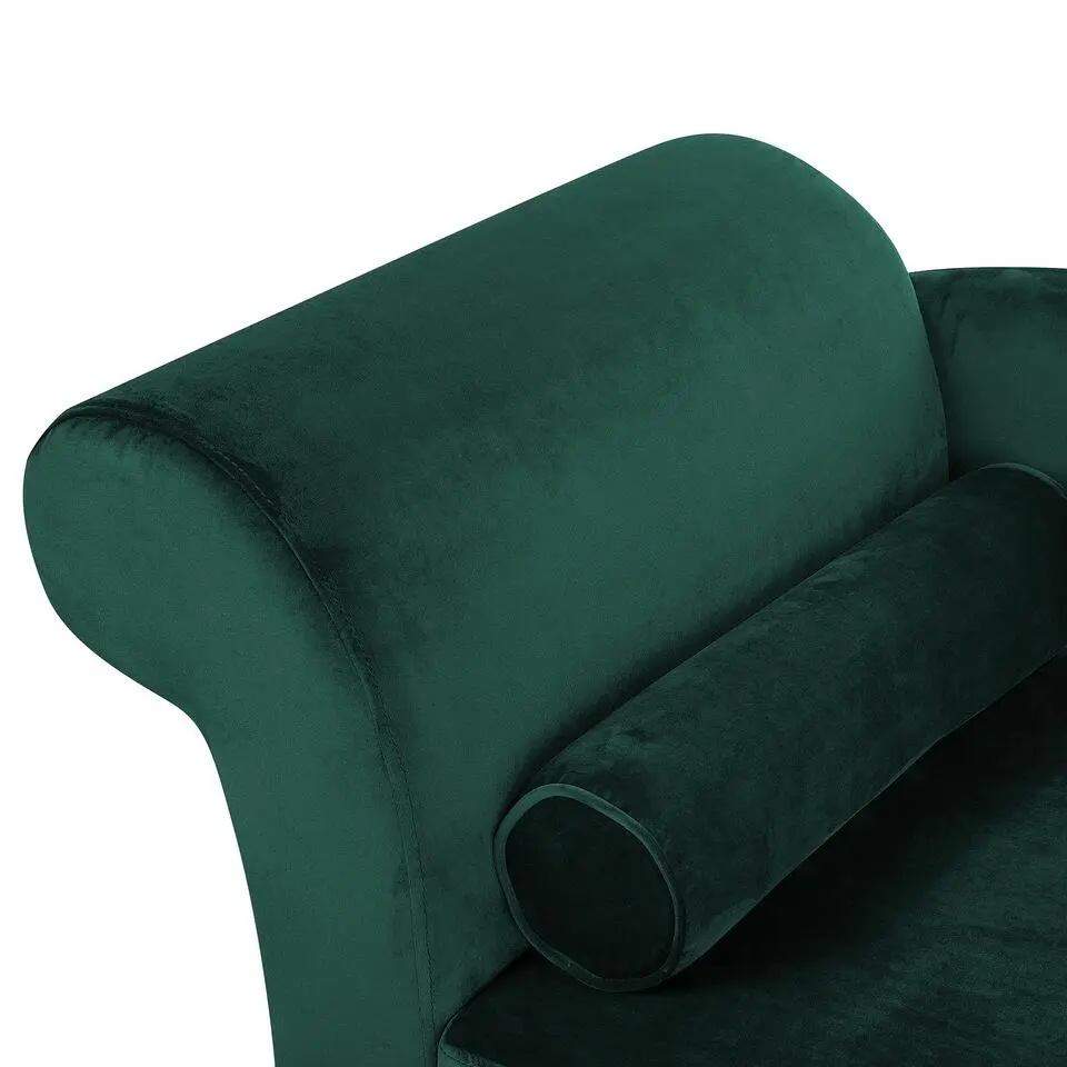LUIRO - Chaise longue - Groen - Linkerzijde - Fluweel