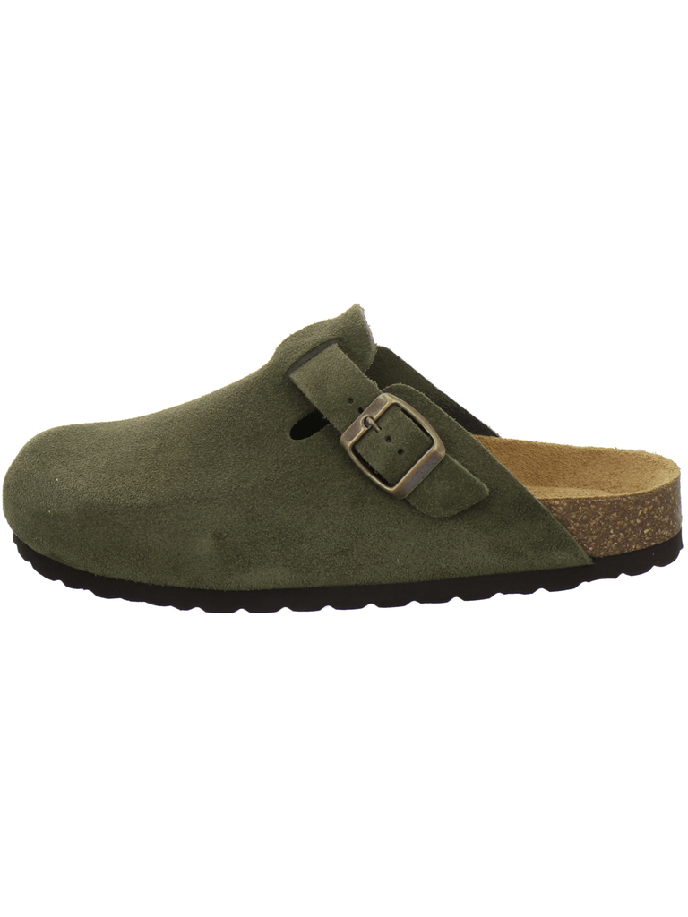 Clogs Damen Leder moos