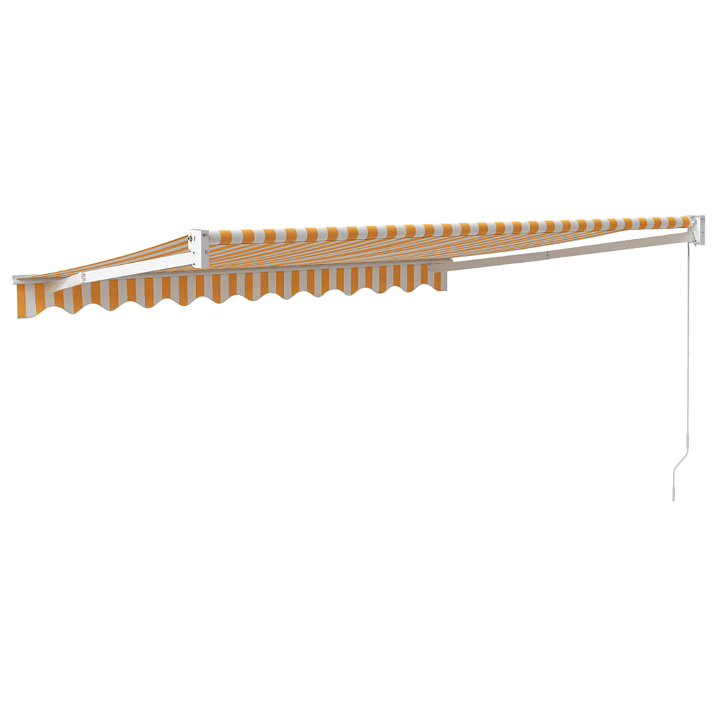 Auvent rétractable jaune et blanc 3x2,5 m tissu et aluminium
