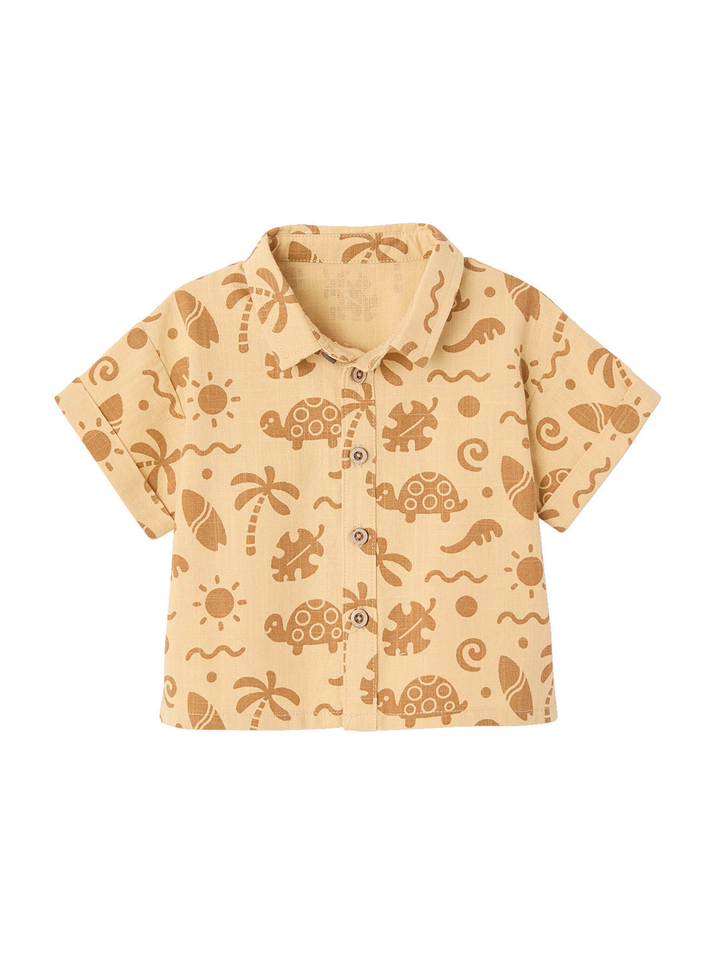 Vertbaudet Baby-Set: Hemd, T-Shirt & Shorts ocker
