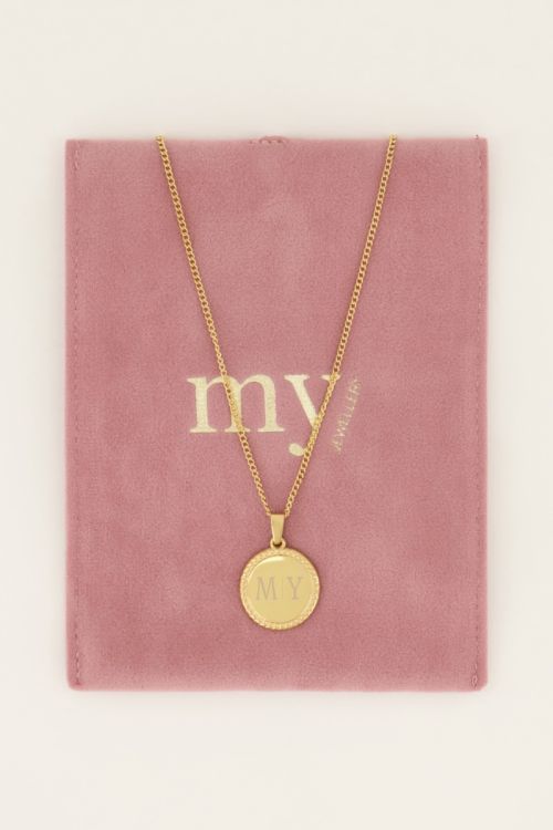 Atelier korte ketting met ronde bedel