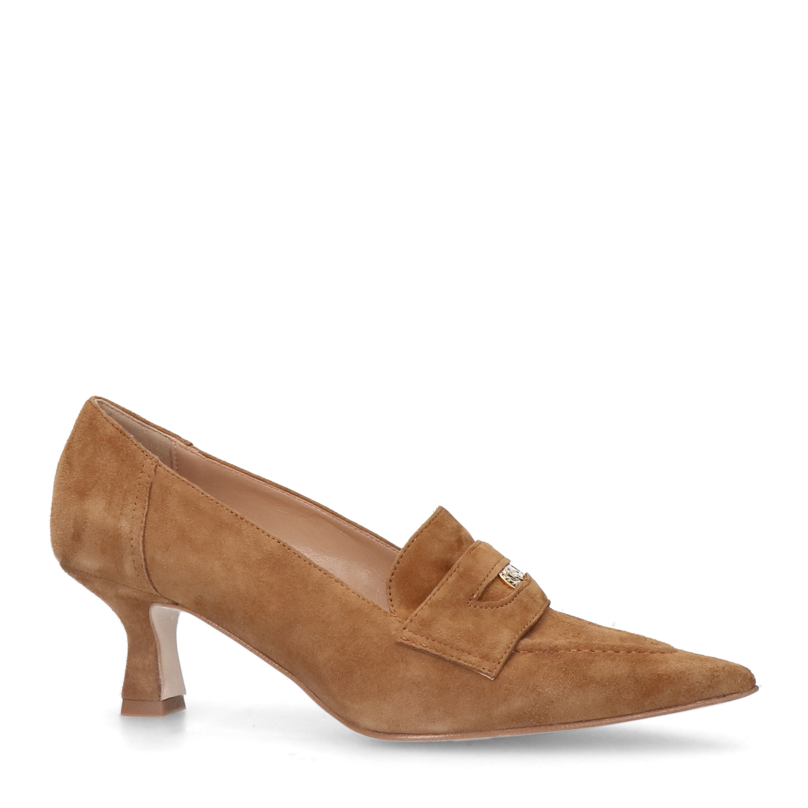 Beige suède pumps
