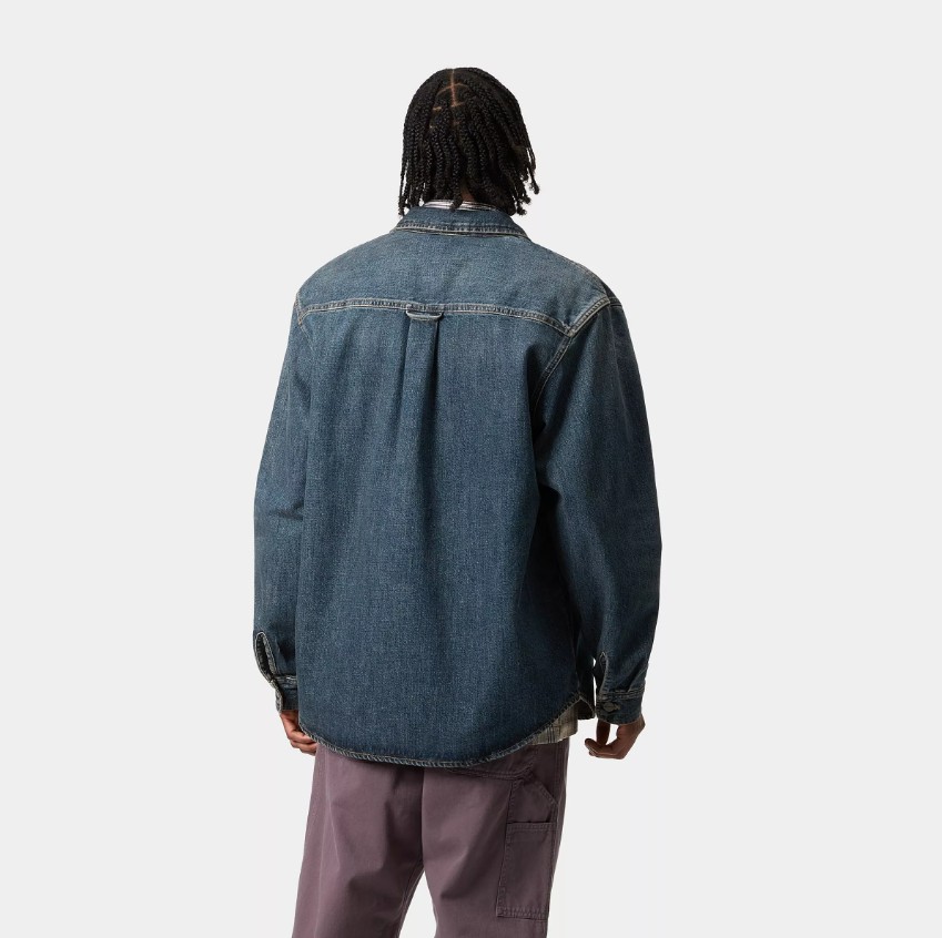Carhartt WIP Lincoln Shirt Jac Blue Worn Used Wash