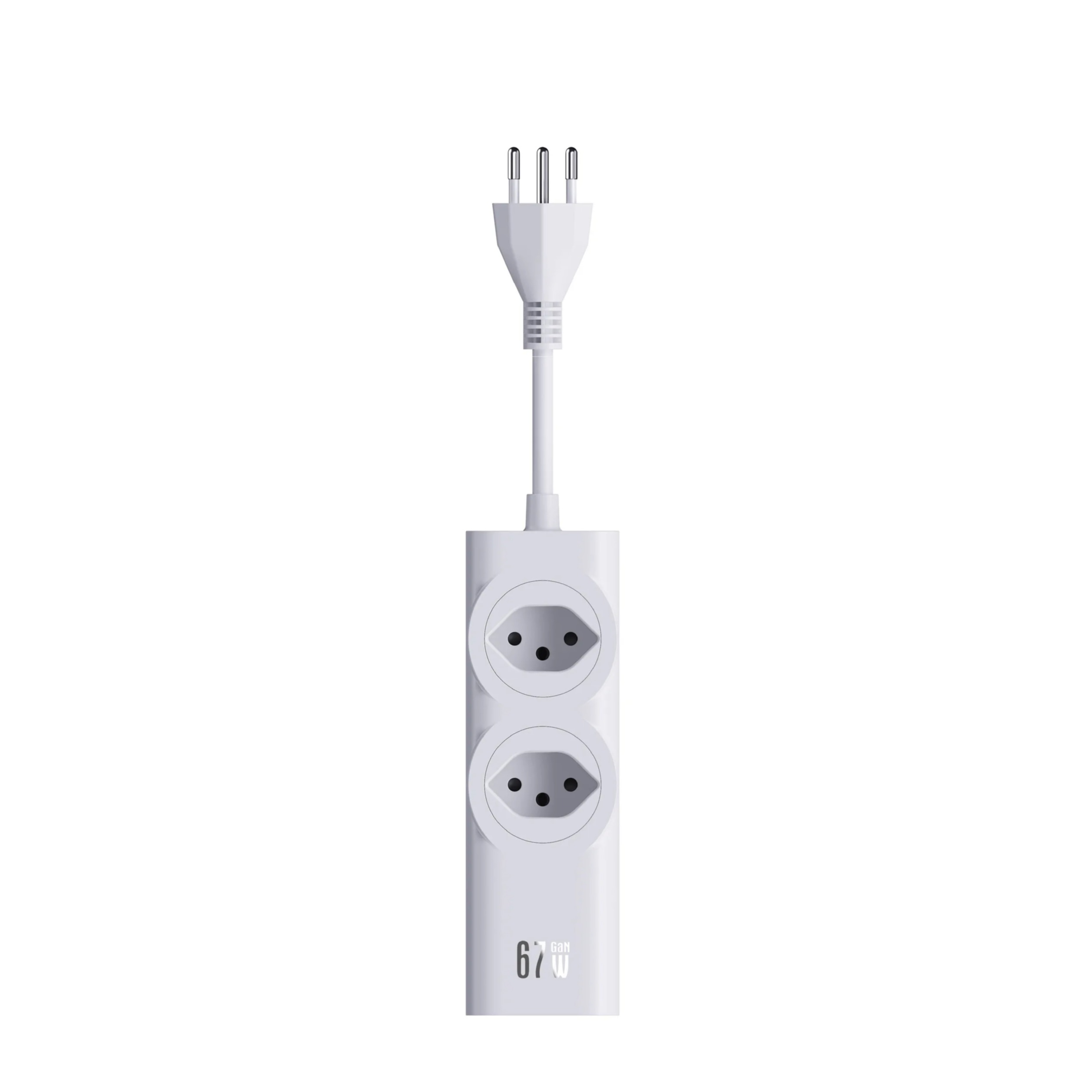 (2m) Schönenberger Elektro - (67W) GaN Fast Charging Steckdosenleiste mit 2 Steckdosen und 3 x USB C   USB A (24.21367WS) - Weiss