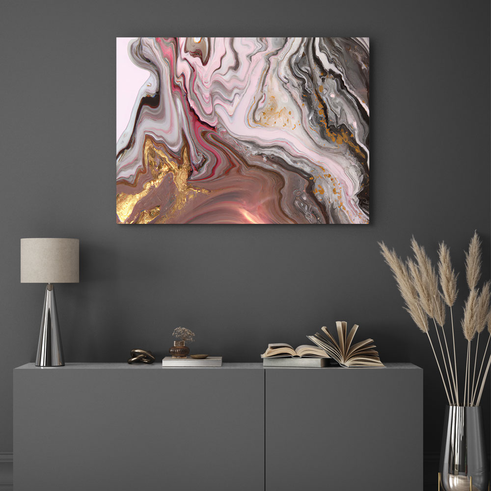 Walljar acrylglas schilderij - Touch of gold Acrylglas schilderij - 50 x 70 cm
