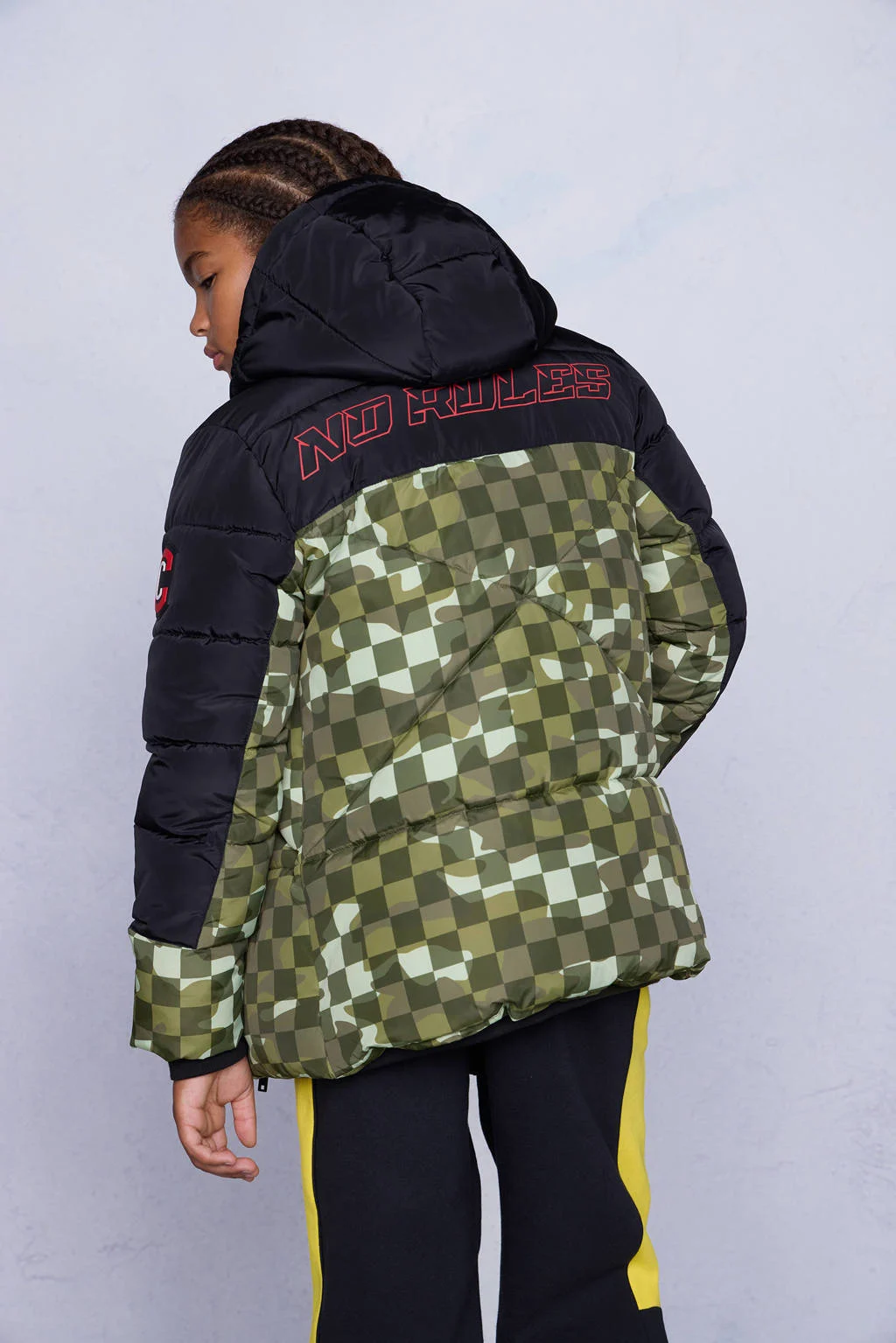 Coolcat Puffer Winterjas Josh Colourblock Camouflage