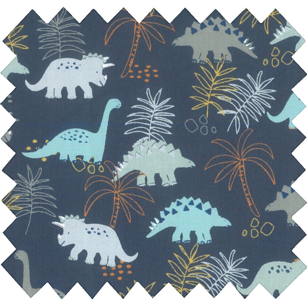 Coupon Tissu 1 M Dino Bleu Ex1063