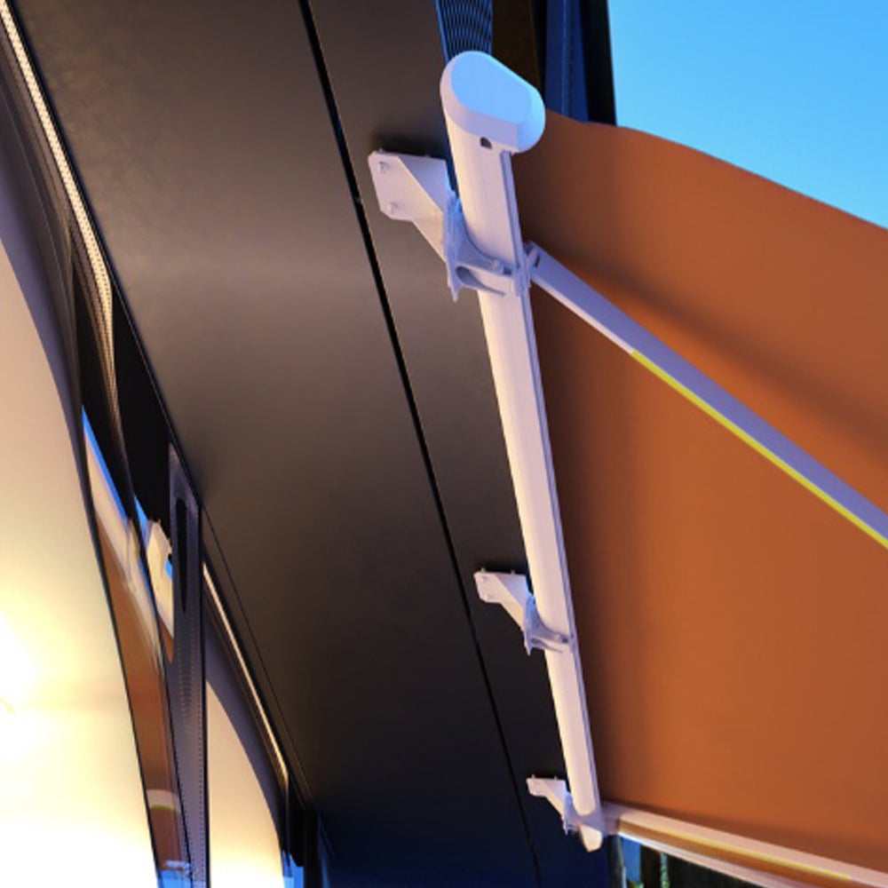 Home Deluxe - ERA plafondbeugel voor zonneschermen - 2 stuks, kleur: wit, incl. pluggen | Terrasoverkapping, zonwering, windbescherming