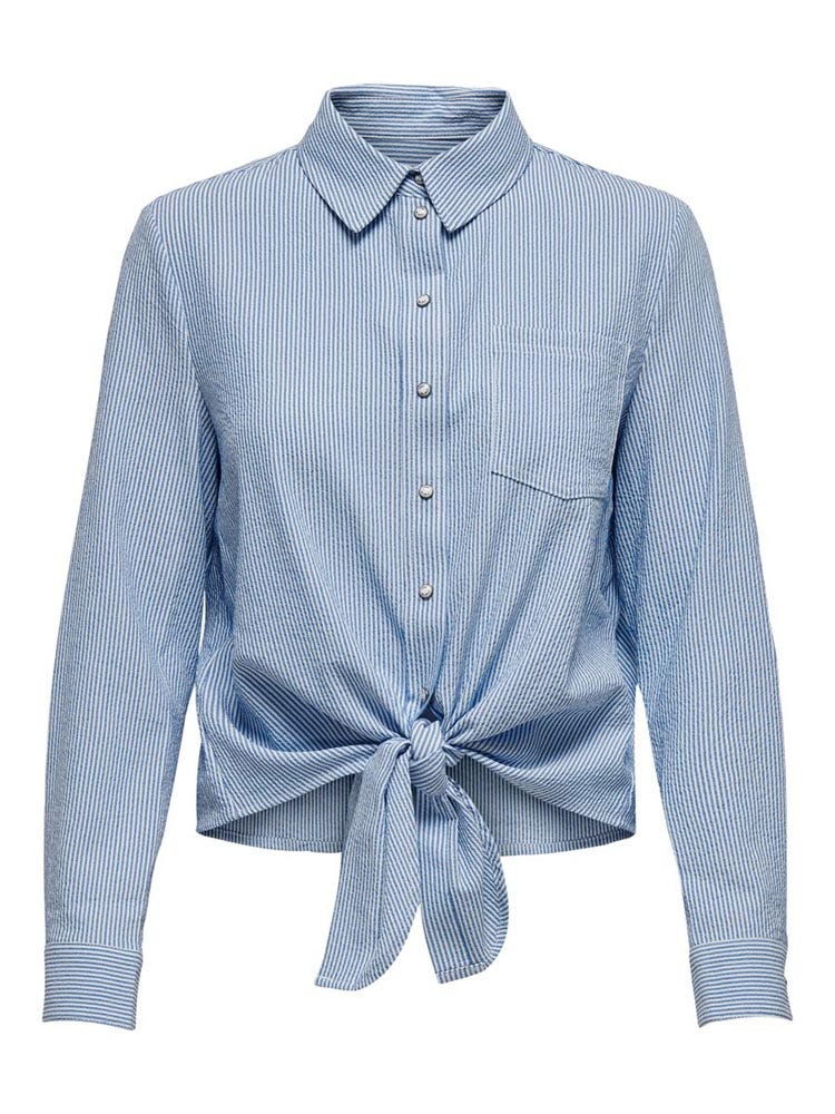 ONLY  ONLLECEY LS STRIPE KNOT DNM SHIRT N
