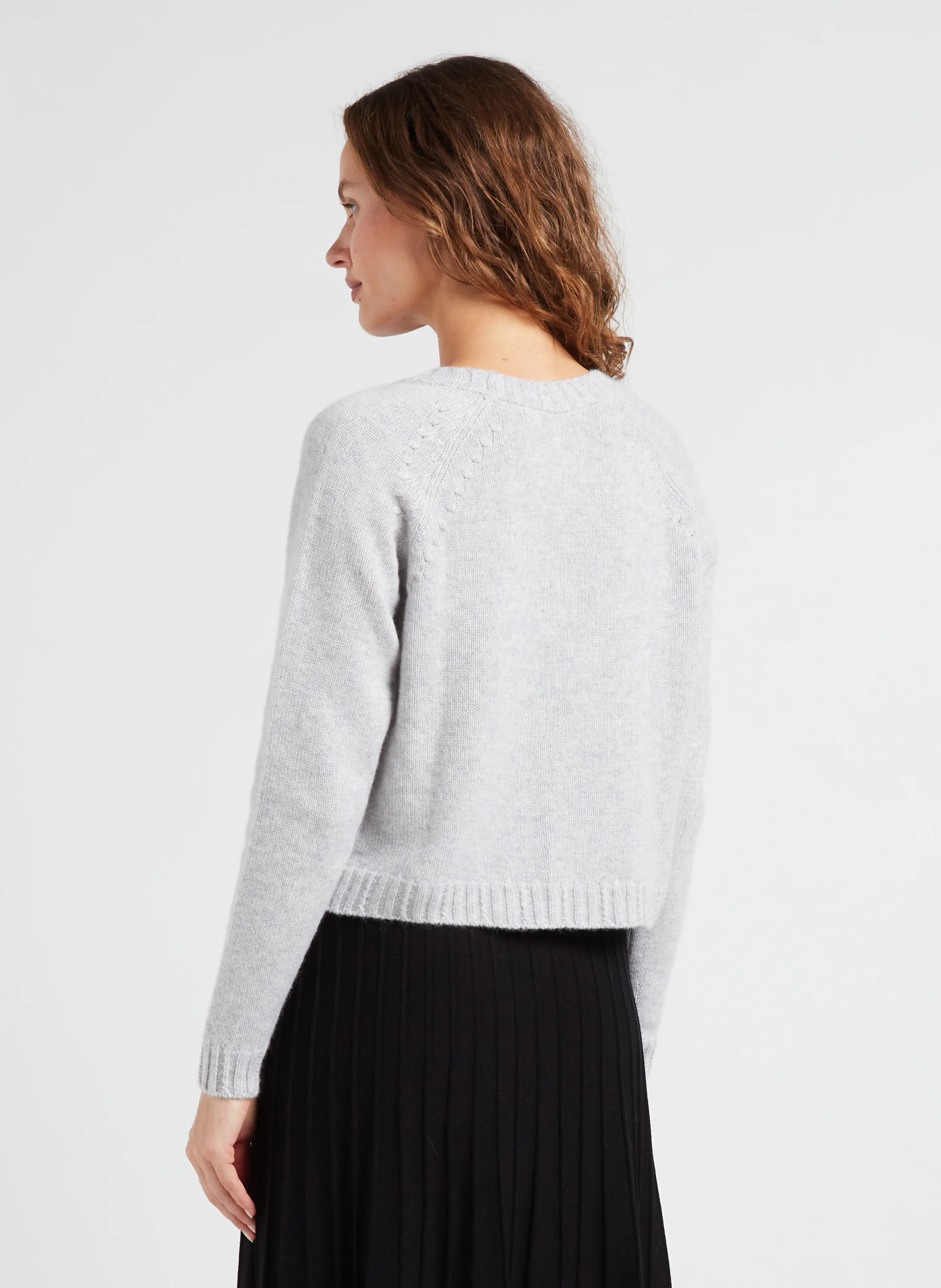 CLAPAM - Gilet court col V en cachemire | Gris