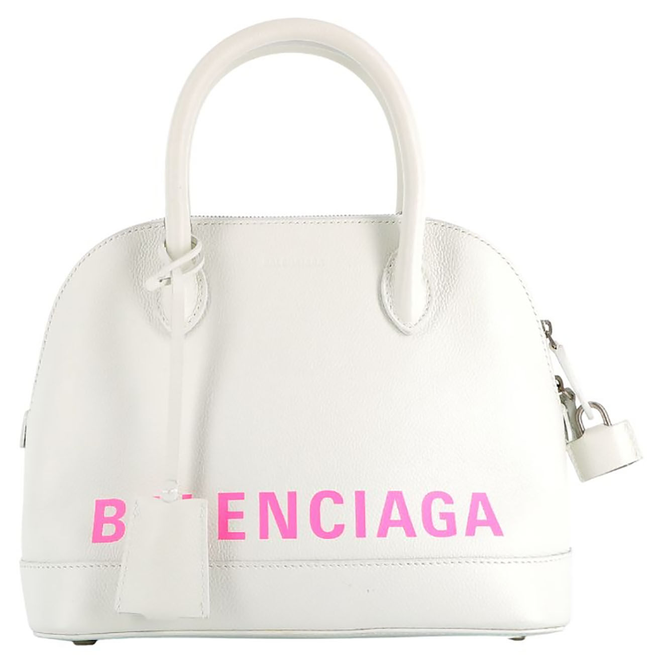 Balenciaga Sac bandoulière Ville Petit en Cuir blanc - Très bon état - L.25 cm