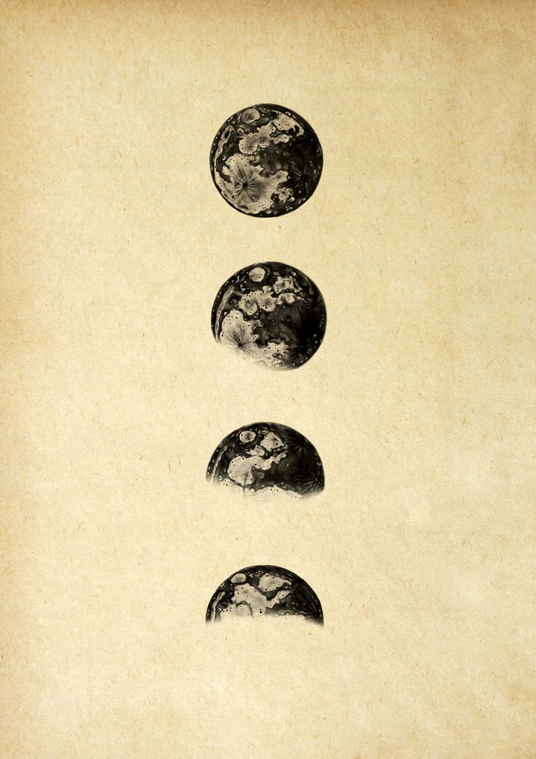 Mondphasen Sepia