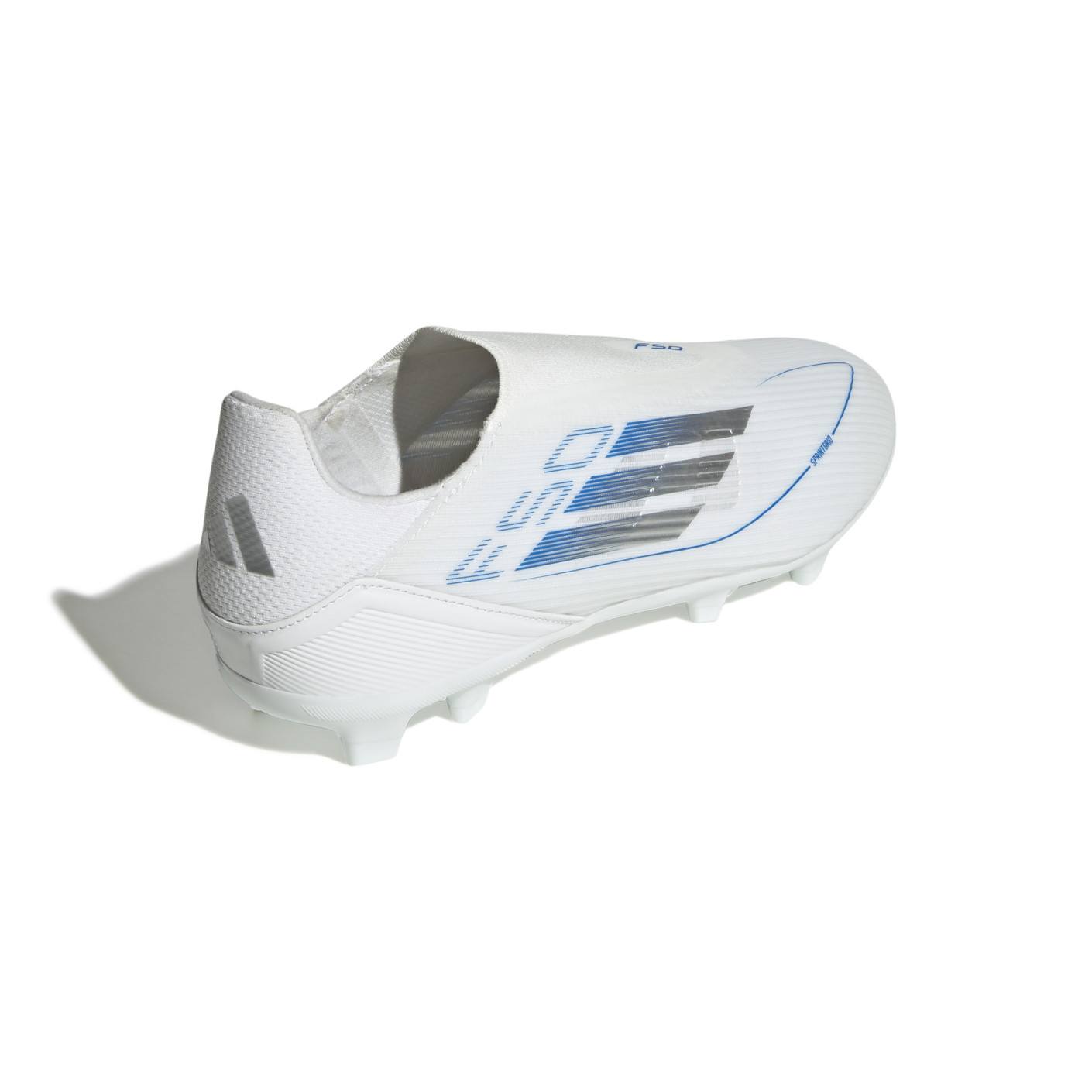 Adidas F50 League Veterloze Gras / Kunstgras Voetbalschoenen (MG) Wit Blauw Zilver