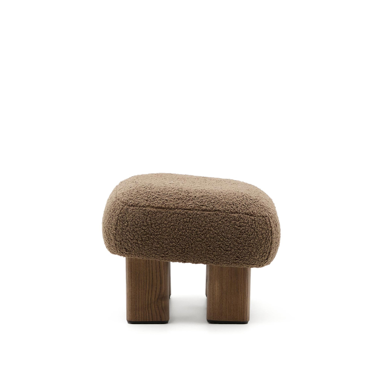 Kave Home Nema voetenbank walnoot/taupe
